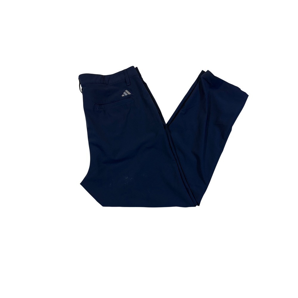 Adidas Mens Golf Pants Navy Blue Flat Front Athletic Performance Size 36x30